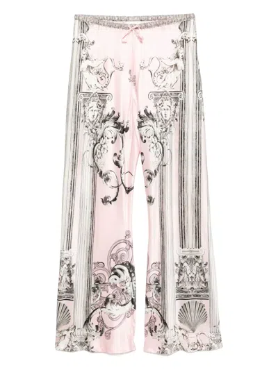 Camilla Bias Cut Drawstring Trousers In Pink