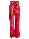 Camilla Bias Cut Drawstring Pant Kissed By A Cobra In Red