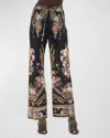 Camilla Bias-cut Silk Wide-leg Drawstring Pants In Dynasty Daze