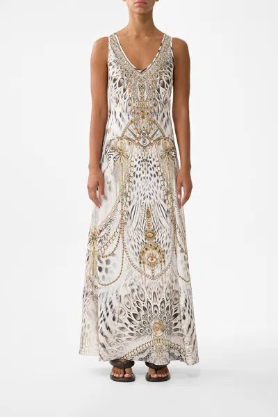 Camilla Bias Cut Tank Dress Lady Lionheart In White