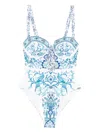 Camilla Continuous Underwire Moulded Cup One Piece Ceramic Panoramic In Blue