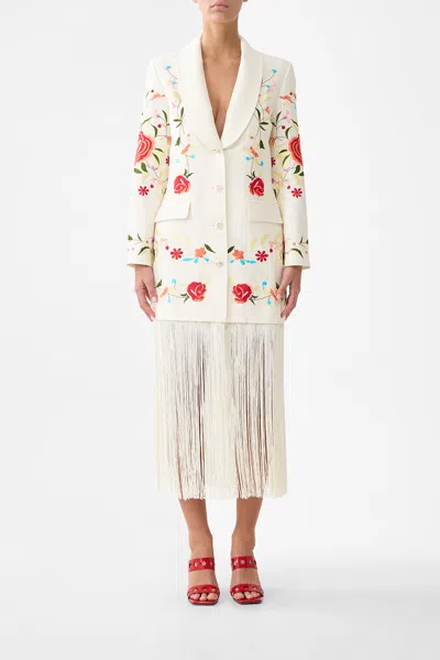 Camilla Blazer With Fringing I Left My Heart In Granada In White