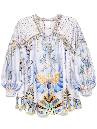 Camilla Blouson Blouse In Blue