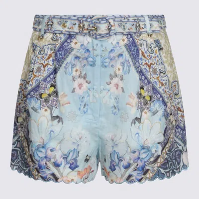 CAMILLA CAMILLA BLUE SILK SHORTS