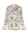 Camilla Botanical-print Silk Shirt In White