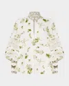 Camilla Botanical Utopia Buttoned Collar Blouse In White