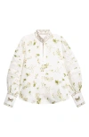 Camilla Botanical Utopia Buttoned Collar Blouse In White