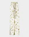 Camilla Botanical Utopia Scarf Belt Wide-leg Pants In White