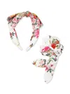 Camilla Bow Headband Set In White
