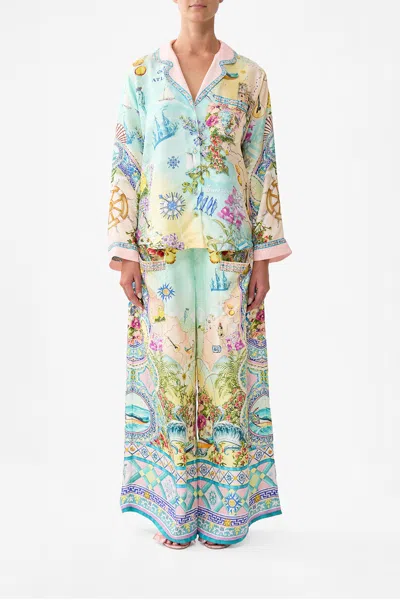 Camilla Boxy Pyjama Shirt Just Coasting In Multi