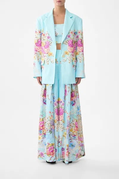 Camilla Boyfriend Jacket Bazaar Blooms In Blue