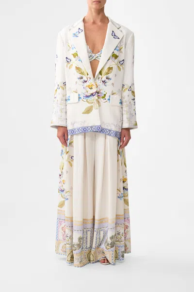 Camilla Boyfriend Jacket Botanical Ballads In White