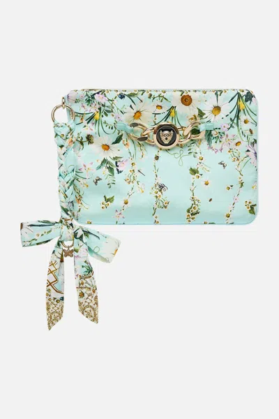 Camilla Braided Strap Clutch Floral Freefall In Blue