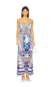 Camilla Bralette Detail Dress In Blue