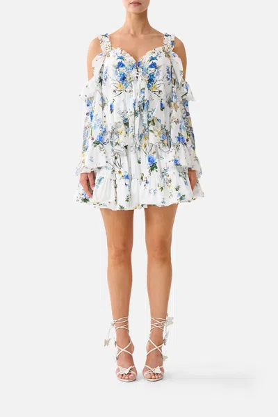 Camilla Bubble Mini Skirt Dandelion Skies In White