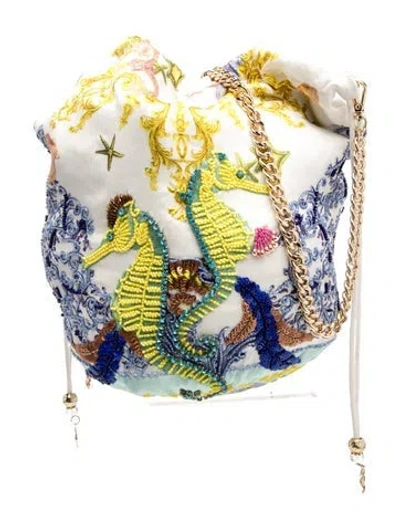 Pre-owned Camilla Bucket Bag In Blue/neutrals