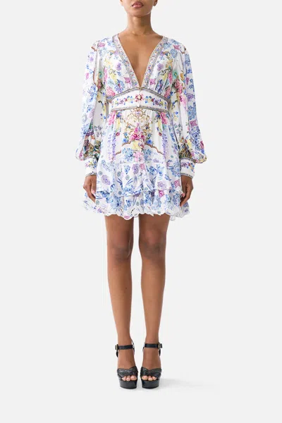 Camilla Button Front Frill Dress All About That Lace In Multi