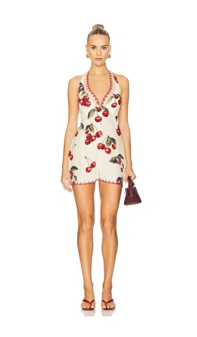 CAMILLA BUTTON FRONT HALTER PLAYSUIT