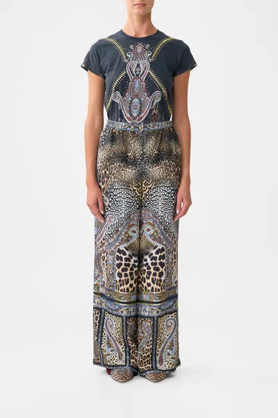 Camilla Button Front Lounge Pant Istanbul Animalia In Multi