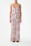 Camilla Button Front Lounge Pant Palatial Pastels In Pink