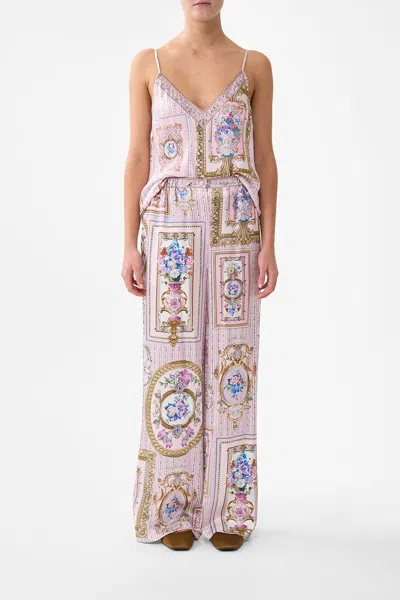 Camilla Button Front Lounge Pant Palatial Pastels In Pink