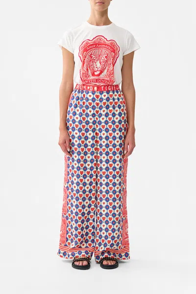 Camilla Button Front Lounge Pant Rinse & Roar In Red