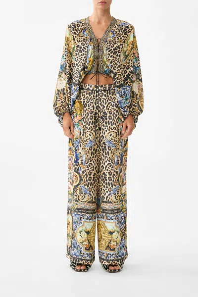 Camilla Button Front Lounge Pant Sevillian Style In Multi