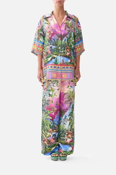 Camilla Button Front Lounge Pant In Multi