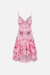 Camilla Button Front Strappy Frill Dress Botanical Novella
