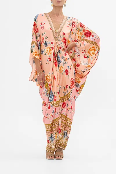 Camilla Button Front T-shape Kaftan Majestic Milla In Pink