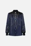 Camilla Button Through Blouson Sleeve Blouse The Egypt Effect