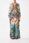 Camilla Button Through Scarf Blouse Bodrum Botanicals In Multi