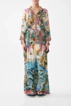 Camilla Button Through Scarf Blouse In Multi