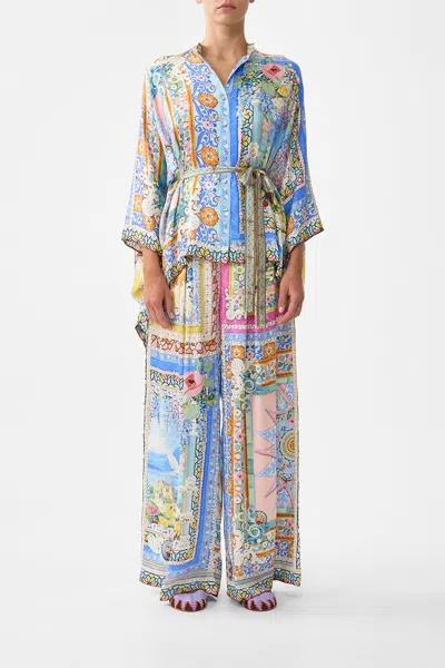 Camilla Button Through Scarf Blouse Navàs Nouveau In Multi