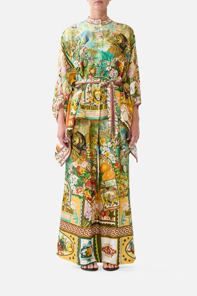 Camilla Button Through Scarf Blouse Va Va Vintage In Multi