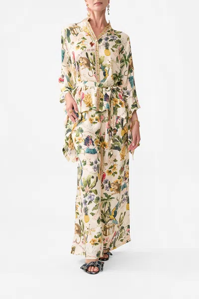 Camilla Button Through Scarf Blouse Welcome To The White Lotus In Multi