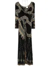 Camilla Ruched Jersey Dress With Hardware And Chain Call Me Cleopatra In Black