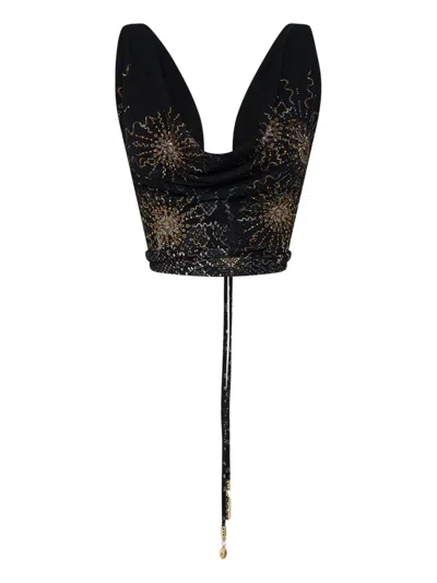 Camilla Call Me Cleopatra V-neck Top In Black