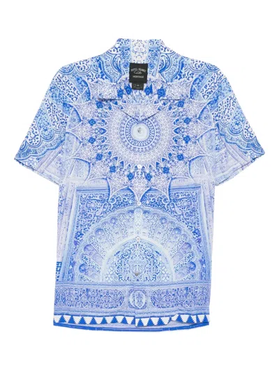 Camilla Camp-collar Shirt In Blue