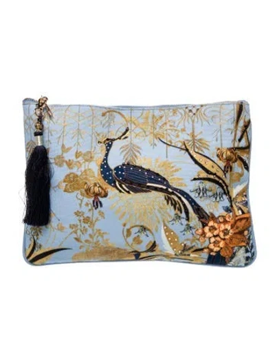 Pre-owned Camilla Canvas Clutch In Blue