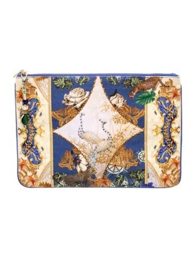 Pre-owned Camilla Canvas Clutch In Blue