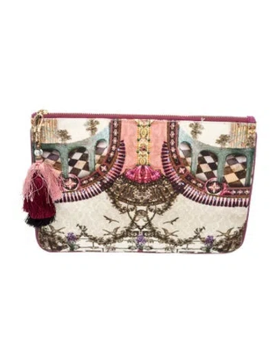 Pre-owned Camilla Canvas Clutch In Green