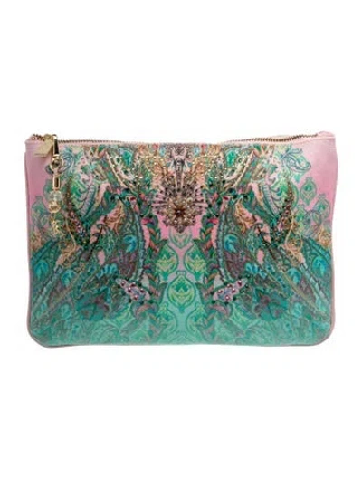 Pre-owned Camilla Canvas Clutch In Multicolor