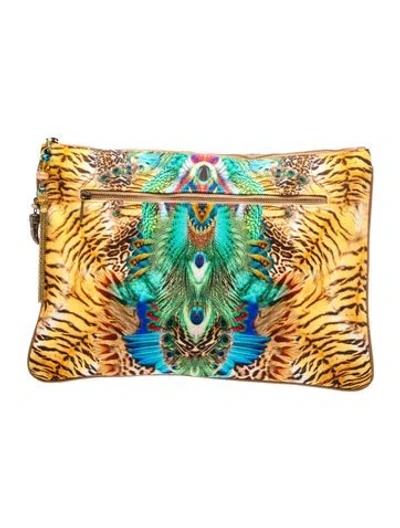 Pre-owned Camilla Canvas Clutch In Neutrals