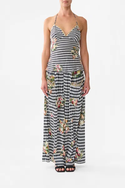 Camilla Chain Detail Bias Cami Rococo Glow In Black