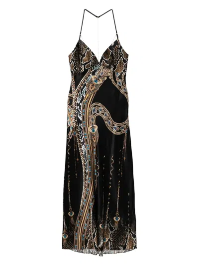 Camilla Chain-detail Slip Dress In Black
