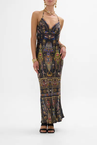 Camilla Chain Detail Slip Dress Cartouche Kingdom In Multi