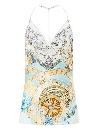 Camilla Chain-detail Top In Blue