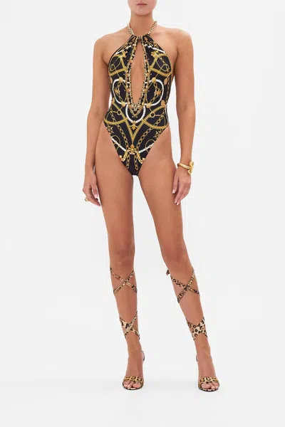 CAMILLA CHAIN NECK PLUNGE ONE PIECE IN COAST TO COAST