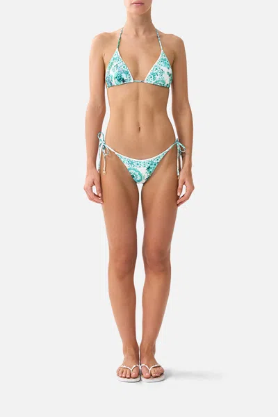 Camilla Cheeky Slide Tri Bikini Set With Charms Balearic Bebé In Blue